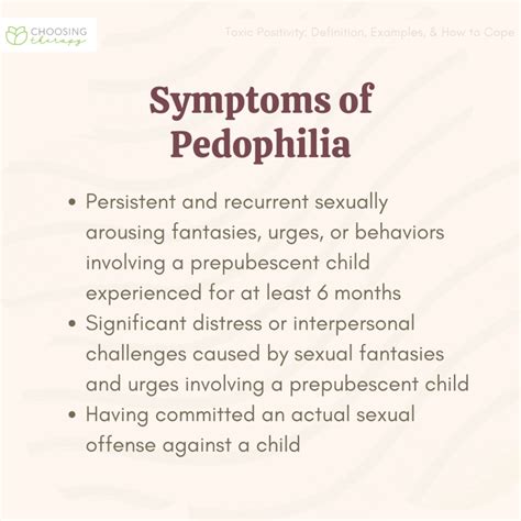 Pedophilic Disorder: Signs and Symptoms .